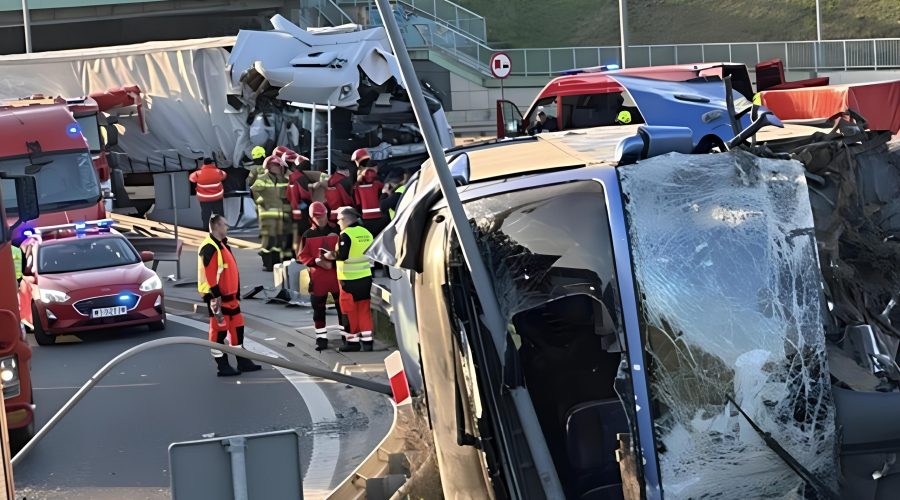 Авария с автобусом в Польше